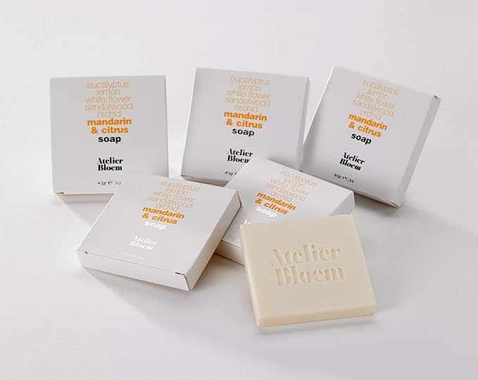 Atelier Bloem Mandarin & Citrus Bar Soap for Hands and Body - Kimpton Hotel Collection - Bath & Body - 1.3-Ounce Bars (Pack of 5)
