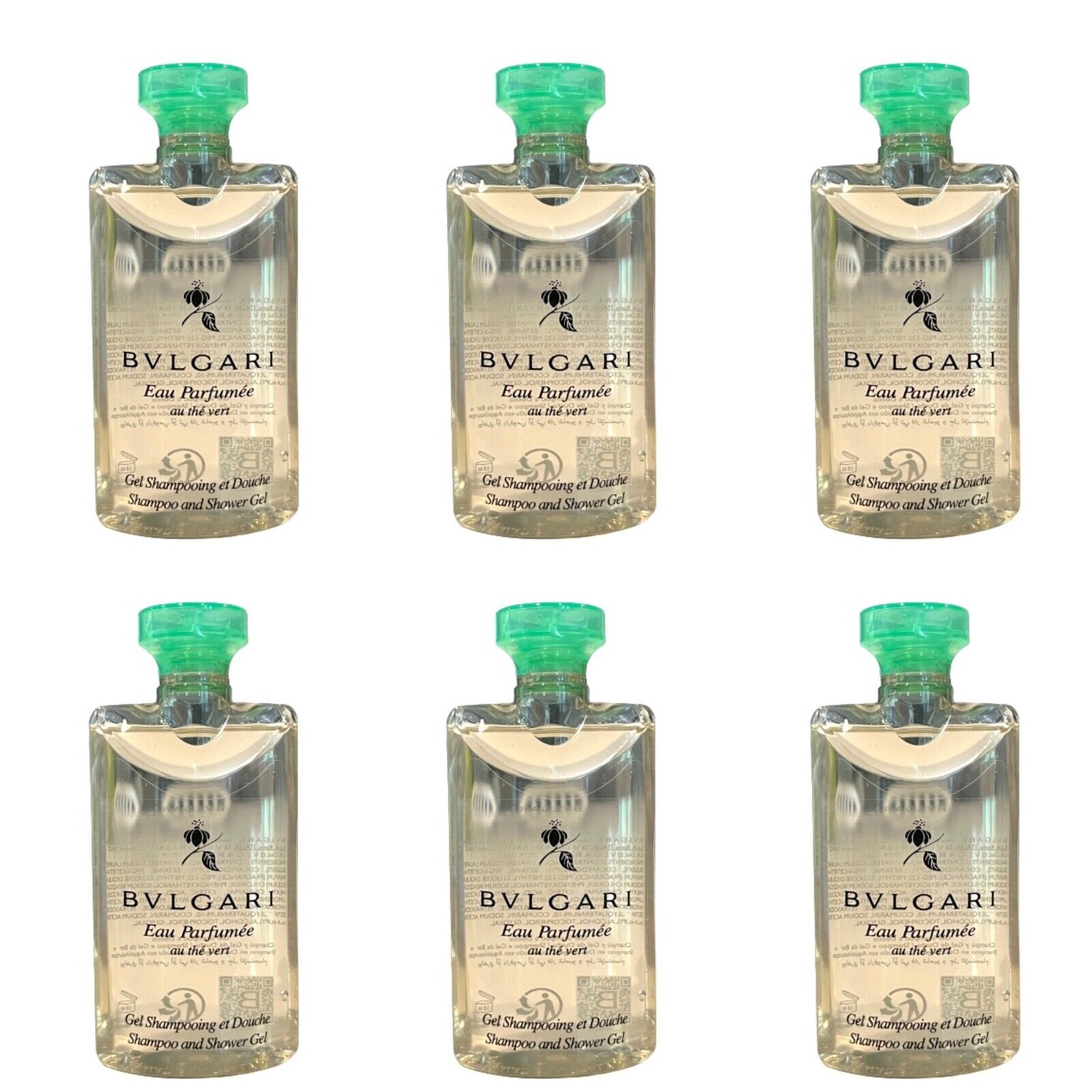 Bvlgari Green Tea (au the vert) Shower Gel (Set of 6; 75ml each