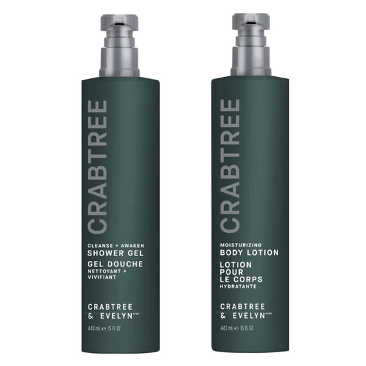 Crabtree & Evelyn Moisturizing Lotion & Cleanse Awaken Shower Gel Bundle (15oz each)