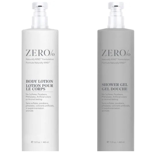 Zero% by Gilchrist & Soames Body Lotion & Shower Gel Bundle (15oz each)