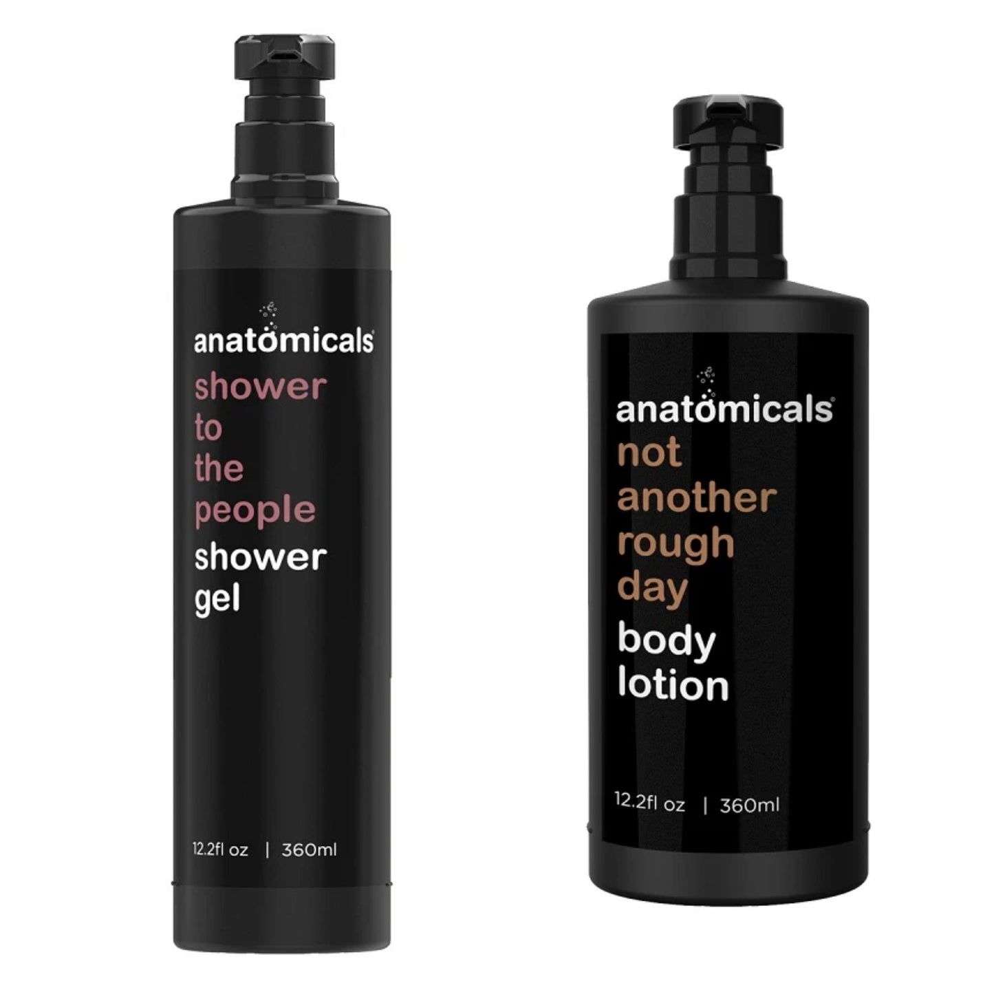 Anatomicals Body Lotion(not another rough day) & Shower Gel(shower to the people) 12oz New