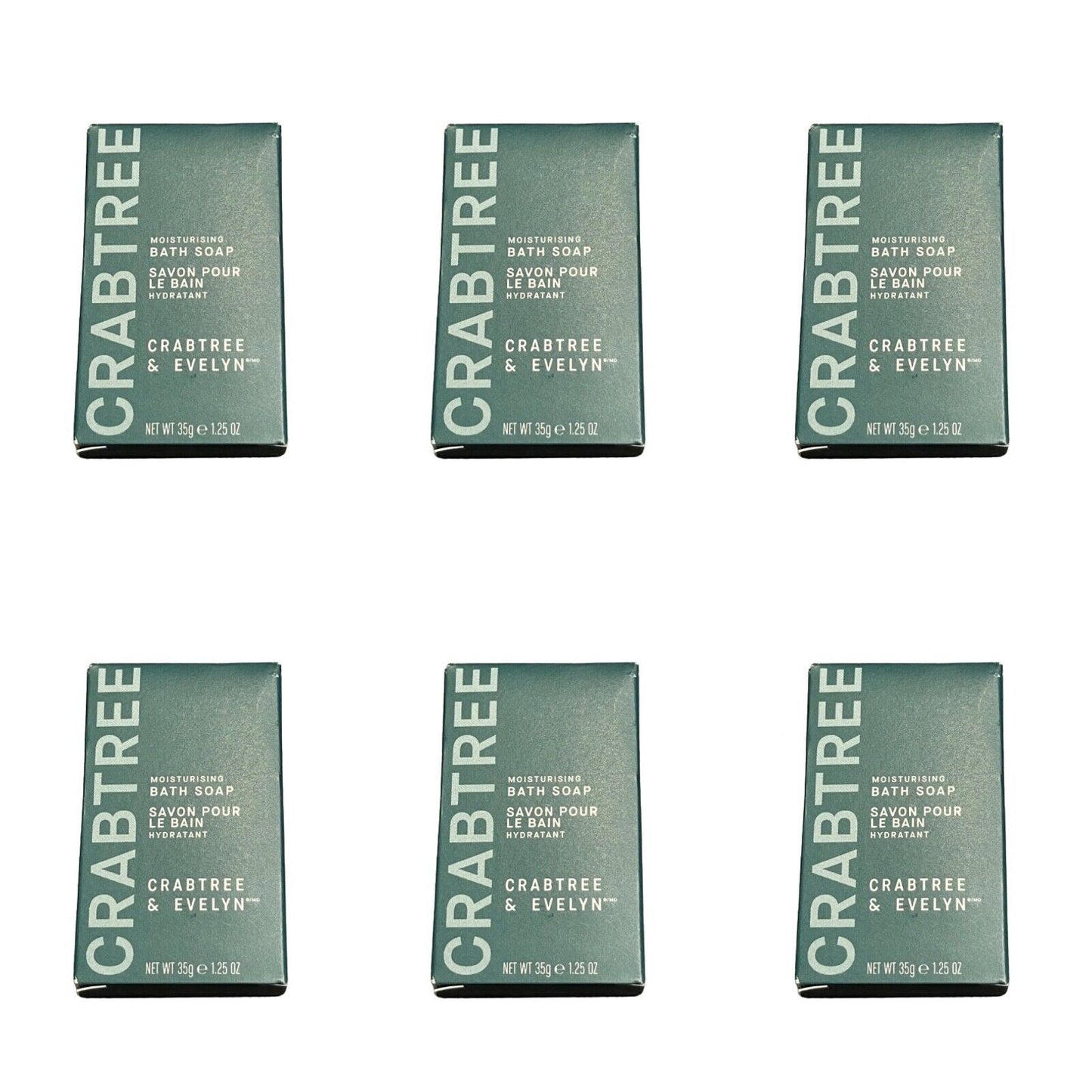 Crabtree & Evelyn Moisturizing Bath Soap 35g Set of 6 New