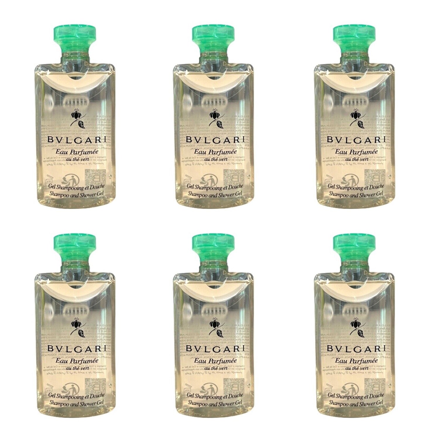 Bvlgari Green Tea (au the vert) Shower Gel (Set of 6; 75ml each)