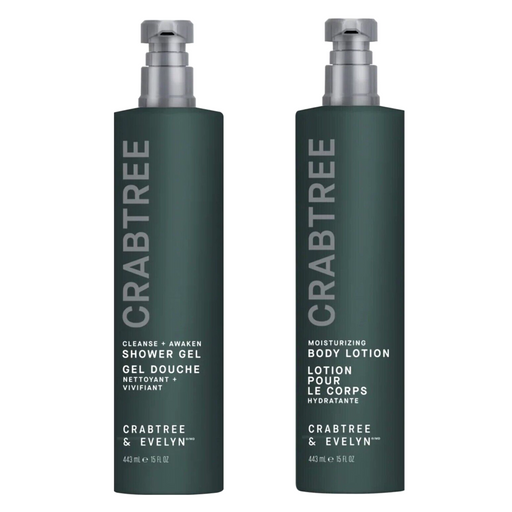 Crabtree & Evelyn Moisturizing Lotion & Cleanse Awaken Shower Gel Bundle (1Set of 2; 5oz each)