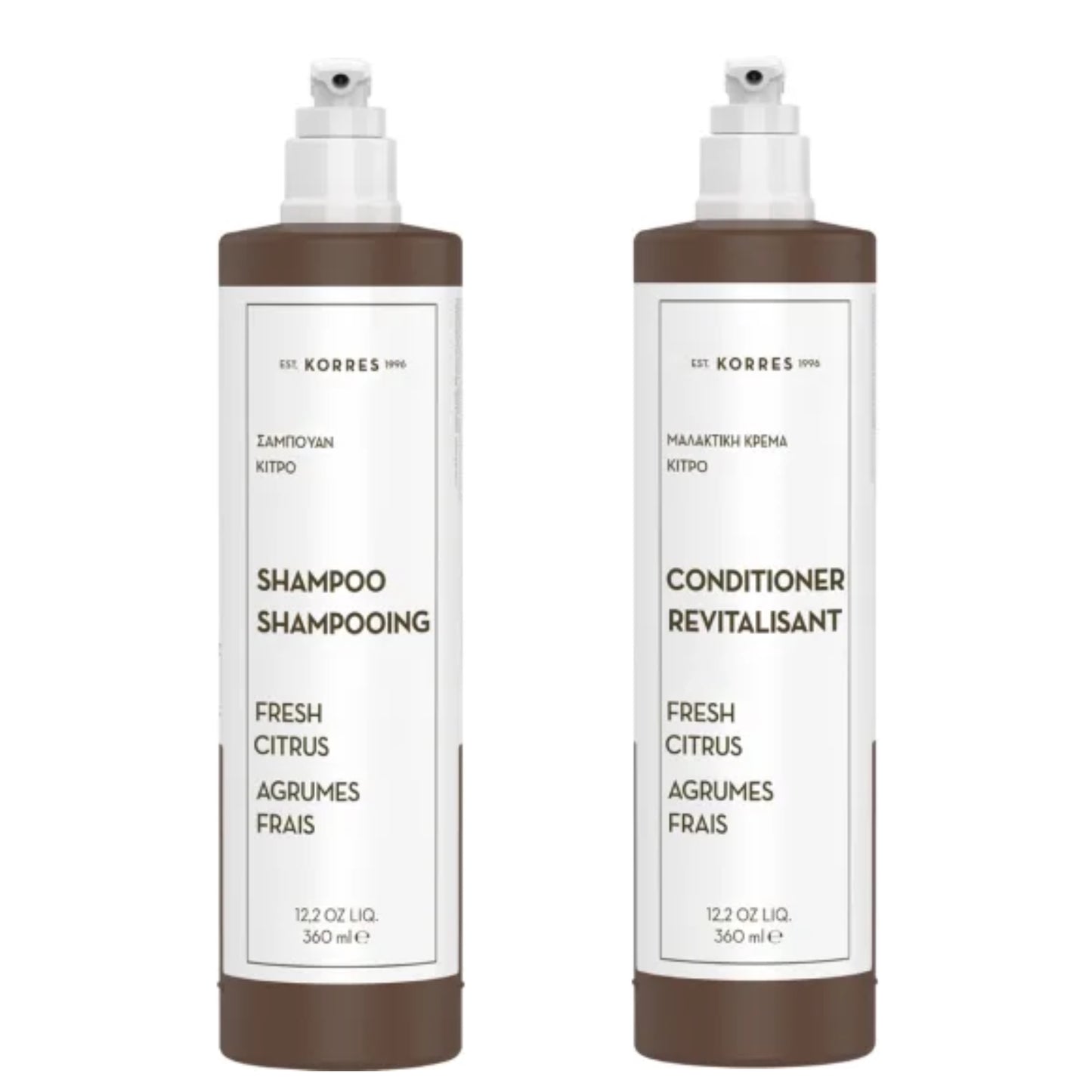 Korres Fresh Citrus Shampoo & Conditioner Bundle (360ml each)