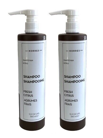 Korres Fresh Citrus Shampoo Bundle (Set of 2; 360ml each)
