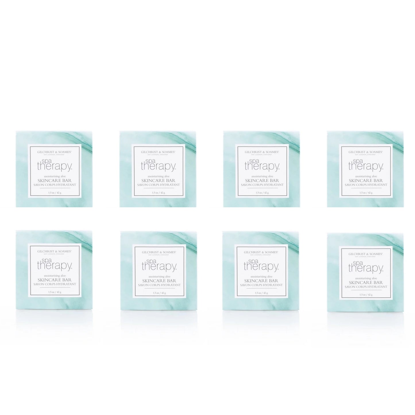 Gilchrist & Soames Spa Therapy Moisturizing Aloe Soap 1.5oz Bundle of 8 Bars