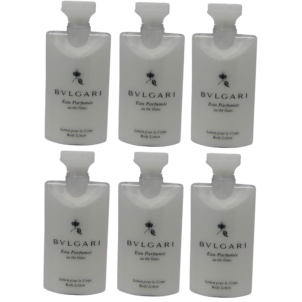 Bvlgari White Tea au the blanc Body Lotion Set of 6 2.5oz each Petit Maple