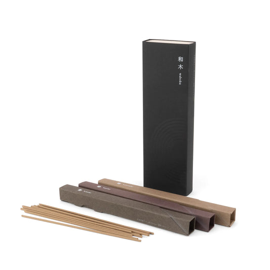 Kousaido Waboku Incense Box - Hinoki, Keyaki, and Kusunoki Scents; 75 sticks total