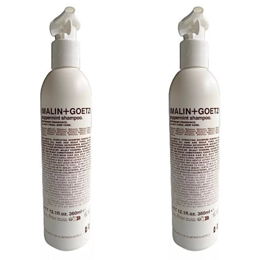 Malin + Goetz Peppermint Shampoo 360ml (12.1oz) Set of 2 New