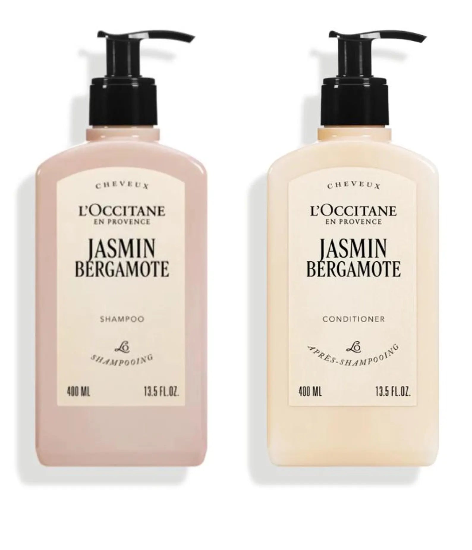 L'Occitane Jasmin & Bergamot Shampoo and Conditioner 400ml Bundle
