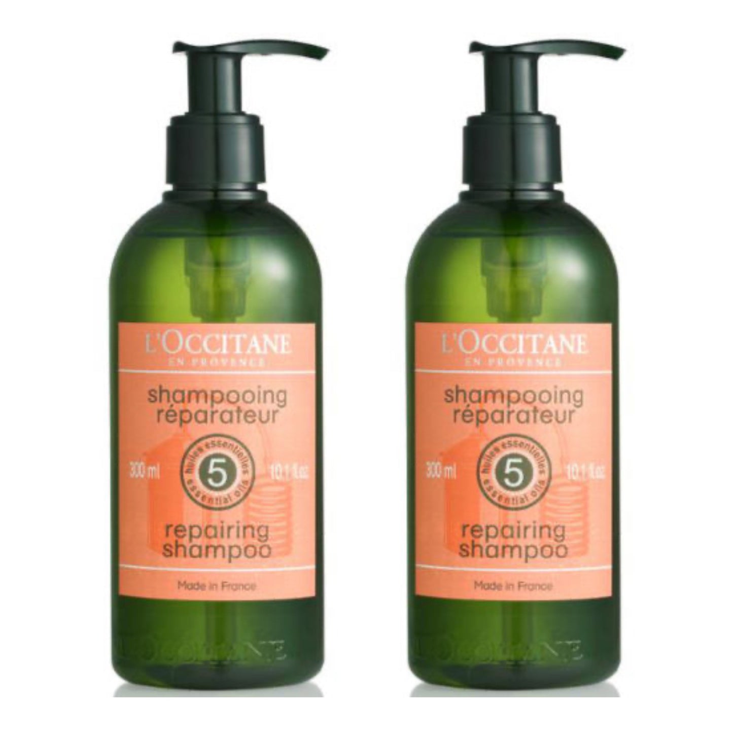 L’Occitane Aromachologie Repairing Shampoo Set of 2 – 10.1 fl oz Each – Strengthens, Restores & Revives Damaged Hair